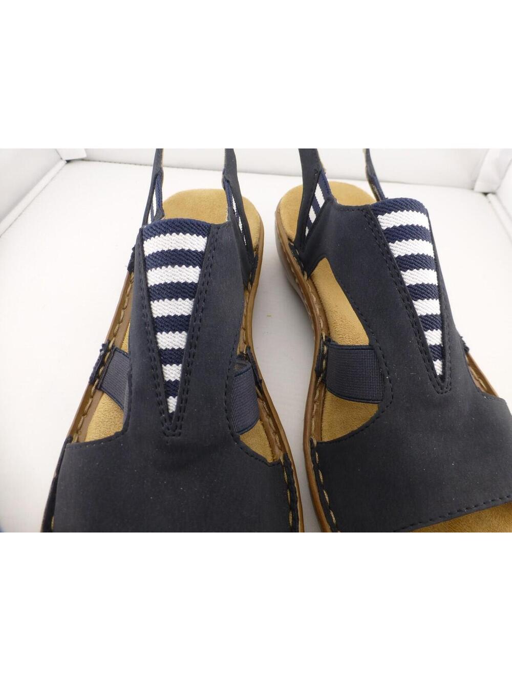Rieker Antistress Women's Sandals EU 39 UK 6 US 8 Blue White Striped Comfort M3 - Picture 10 of 11